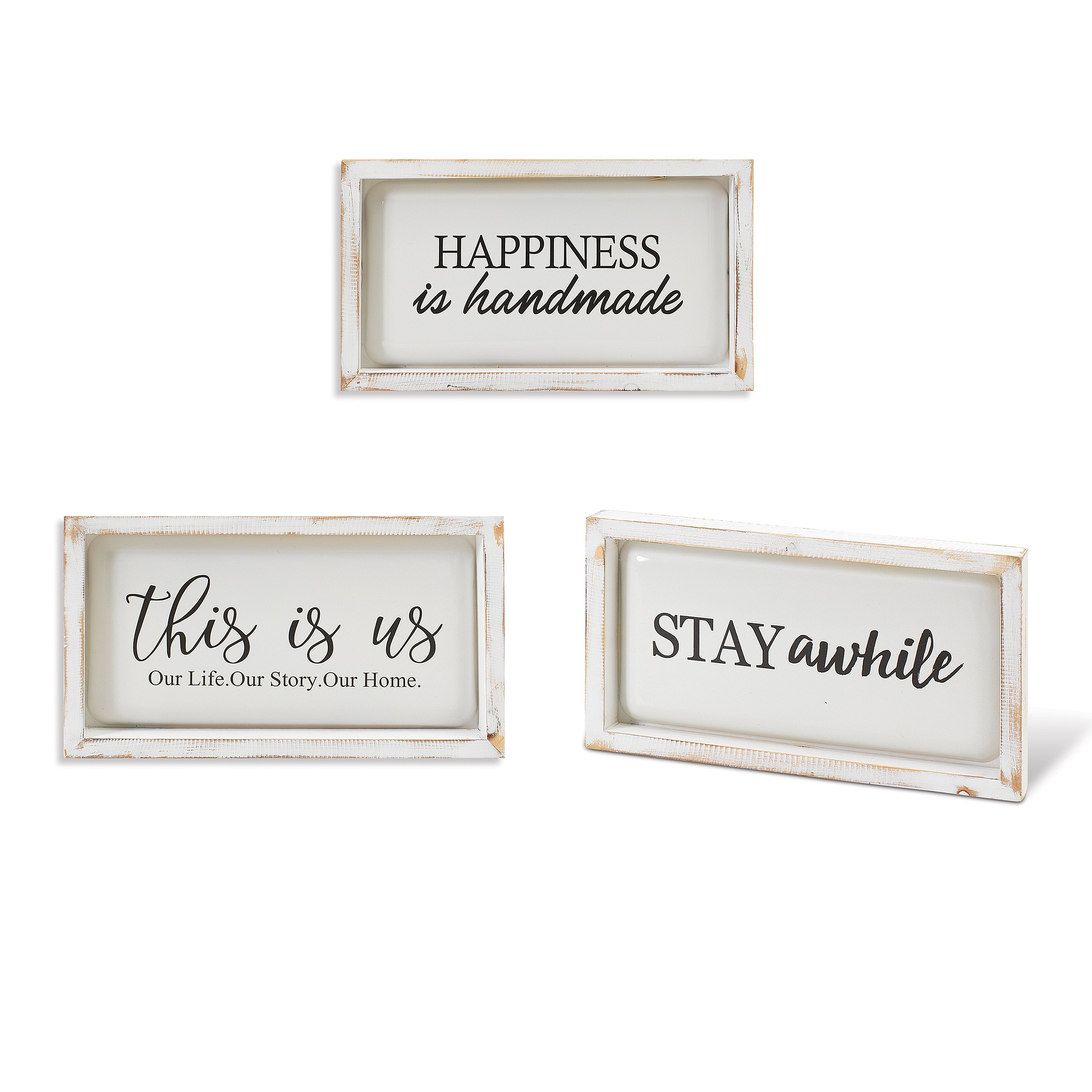 Set of 3 Rustic Assorted Wood and Metal Wall Decor 2519670EC